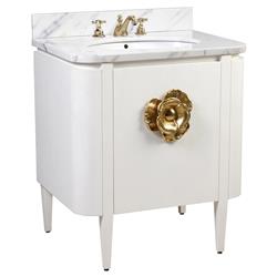Sazana Modern Classic Carrara Marble White Oak Vanity Sink - 30"|