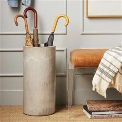 Pigeon and Poodle Maribo Industrial Rustic White Stoneware Umbrella Stand|