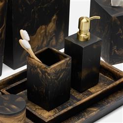 Pigeon and Poodle Duluth Global Swirled Black Resin Brush Holder|