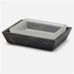 Pigeon and Poodle Duluth Global Swirled Black Resin Soap Dish|