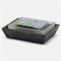 Pigeon and Poodle Duluth Global Swirled Black Resin Soap Dish|