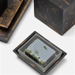 Pigeon and Poodle Duluth Global Swirled Black Resin Soap Dish|