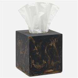 Pigeon and Poodle Duluth Global Swirled Black Resin Tissue Box|
