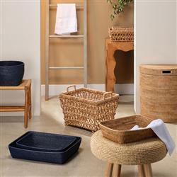 Pigeon and Poodle Belek Coastal Beach Natural Woven Rattan Hamper|