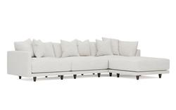 Toulouse Heathered Ivory Performance Modular 4-Piece Chaise Sectional - Right Chaise - 129"|