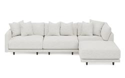 Toulouse Heathered Ivory Performance Modular 4-Piece Chaise Sectional - Right Chaise - 129"|