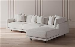 Toulouse Heathered Ivory Performance Modular 4-Piece Chaise Sectional - Right Chaise - 129"|
