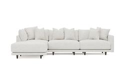 Toulouse Heathered Ivory Performance Modular 4-Piece Chaise Sectional - Left Chaise - 129&quot;|