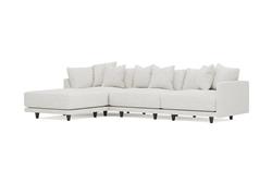 Toulouse Heathered Ivory Performance Modular 4-Piece Chaise Sectional - Left Chaise - 129&quot;|