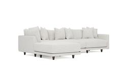 Toulouse Heathered Ivory Performance Modular 4-Piece Chaise Sectional - Left Chaise - 129&quot;|