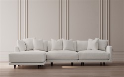 Toulouse Heathered Ivory Performance Modular 4-Piece Chaise Sectional - Left Chaise - 129&quot;|