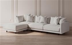 Toulouse Heathered Ivory Performance Modular 4-Piece Chaise Sectional - Left Chaise - 129&quot;|