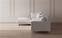 Toulouse Heathered Ivory Performance Modular 4-Piece Chaise Sectional - Left Chaise - 129&quot;|