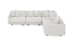 Toulouse Heathered Ivory Performance Modular 5-Piece Corner Sectional - 129&quot;|