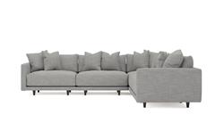 Toulouse Nickel Performance Modular 5-Piece Corner Sectional - 129&quot;|