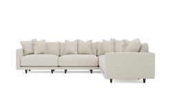 Toulouse Sea Salt Performance Modular 5-Piece Corner Sectional - 129&quot;|