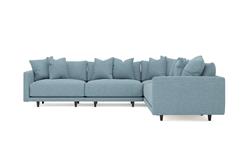 Toulouse Eggshell Blue Performance Modular 5-Piece Corner Sectional - 129&quot;|