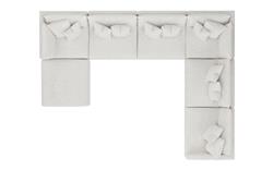 Toulouse Heathered Ivory Performance Modular 7-Piece Corner Sectional With Ottoman - Left End - 166&quot;|