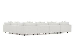 Toulouse Heathered Ivory Performance Modular 7-Piece Corner Sectional With Ottoman - Left End - 171&quot;|