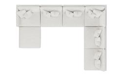 Toulouse Heathered Ivory Performance Modular 7-Piece Corner Sectional With Ottoman - Left End - 171&quot;|