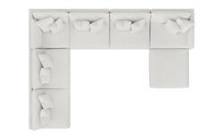 Toulouse Heathered Ivory Performance Modular 7-Piece Corner Sectional With Ottoman - Right End - 171"|