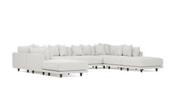 Toulouse Heathered Ivory Performance Modular 8-Piece U-Shaped Sectional - 166&quot;|