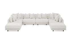 Toulouse Heathered Ivory Performance Modular 8-Piece U-Shaped Sectional - 166&quot;|