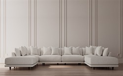 Toulouse Heathered Ivory Performance Modular 8-Piece U-Shaped Sectional - 166&quot;|
