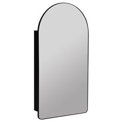 Alaina Modern Classic Black Arched Medicine Cabinet Mirror|