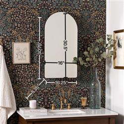 Alaina Modern Classic Black Arched Medicine Cabinet Mirror|