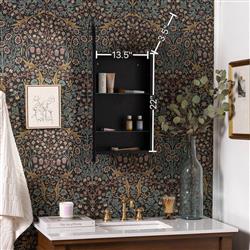 Alaina Modern Classic Black Arched Medicine Cabinet Mirror|