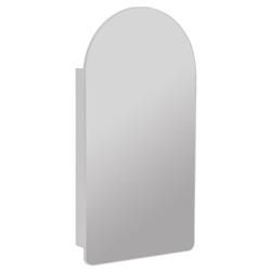 Alaina Modern Classic Silver Arched Medicine Cabinet Mirror|