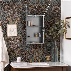 Alaina Modern Classic Silver Arched Medicine Cabinet Mirror|