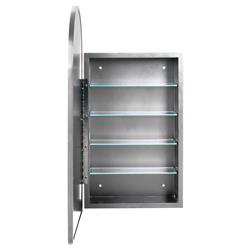 Alaina Modern Classic Silver Arched Medicine Cabinet Mirror|