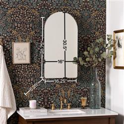 Alaina Modern Classic Silver Arched Medicine Cabinet Mirror|