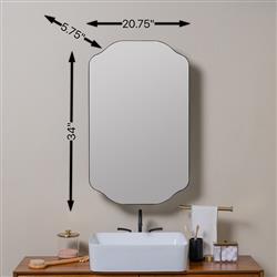 Amy Hollywood Regency Black Medicine Cabinet Mirror|