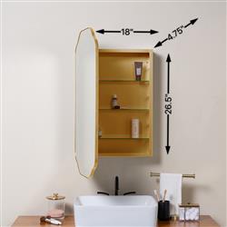 Amy Hollywood Regency Gold Medicine Cabinet Mirror|