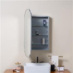 Amy Hollywood Regency Silver Medicine Cabinet Mirror|