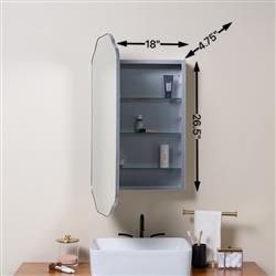 Amy Hollywood Regency Silver Medicine Cabinet Mirror|