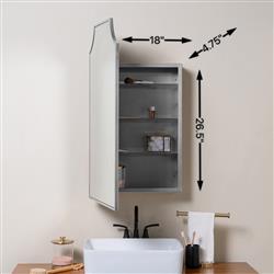 Serene Hollywood Regency Silver Medicine Cabinet Mirror|