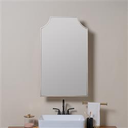 Serene Hollywood Regency Silver Medicine Cabinet Mirror|