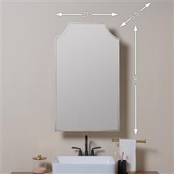 Serene Hollywood Regency Silver Medicine Cabinet Mirror|