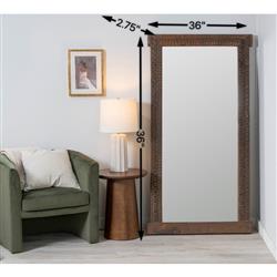 Nova Rustic Lodge Brown Mango Wood Rectangular Floor Mirror|