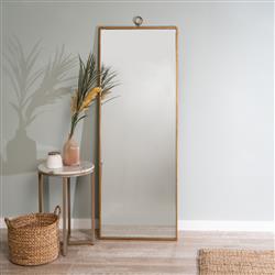 Eloise Hollywood Regency Antique Gold Rectangular Floor Mirror|