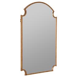 Teagan Hollywood Regency Gold Leaf Arched Wall Mirror|