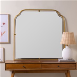 Amy Hollywood Regency Gold Mantle Wall Mirror|