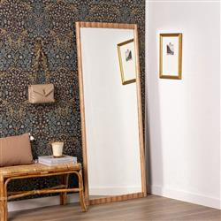 Milani Coastal Beach Natural Wood Full Length Floor Mirror|
