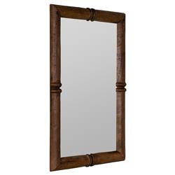 Julia Rustic Lodge Walnut Wood Rectangular Wall Mirror|