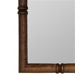 Julia Rustic Lodge Walnut Wood Rectangular Wall Mirror|