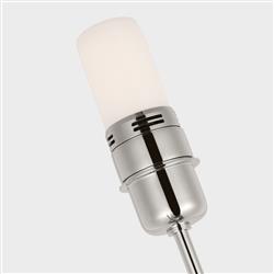 Visual Comfort Hackney Modern Polished Nickel Cordless Bridge Arm Floor Lamp|